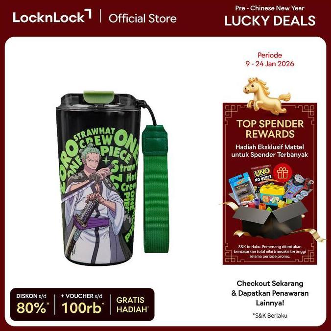 LocknLock Tumbler Glow in the Dark Cafe Tumbler 500mL One Piece Edition - Roronoa Zoro