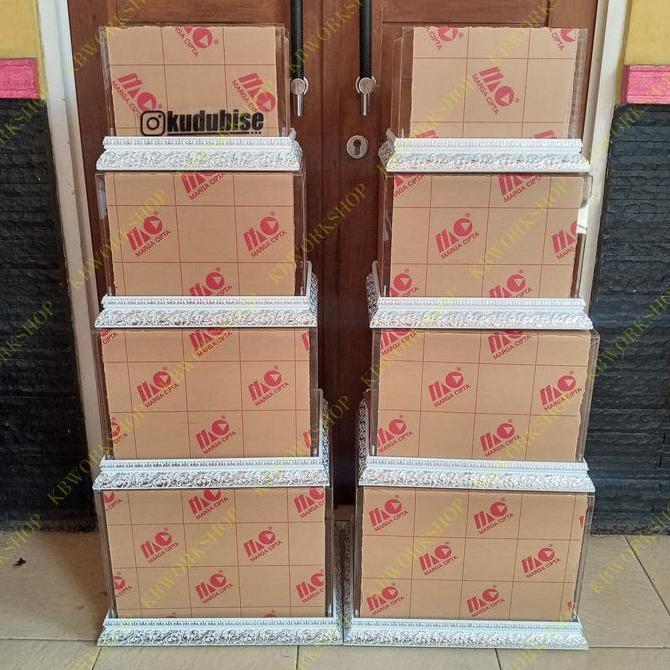 Kotak Hantaran Akrilik paket murah isi 8 free packing kayu RDN