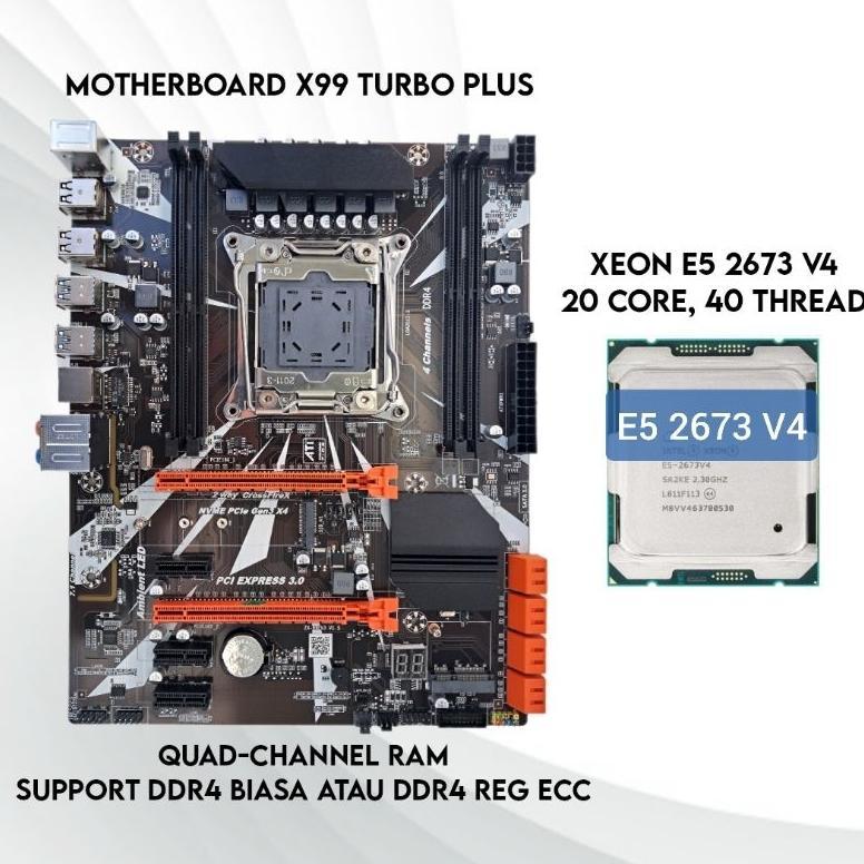 Bundle Motherboard X99 + Xeon E5 V3/V4 (setara Ryzen 5 3600/i7 8700k) + RAM DDR4