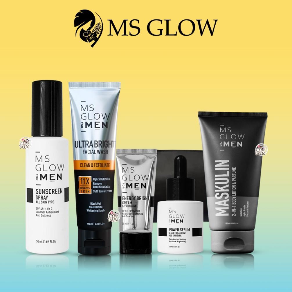 MS GLOW MEN ECER ENERGY Mencerahkan ( SERUM / CREAM / FACE WASH / BODY LOTION )