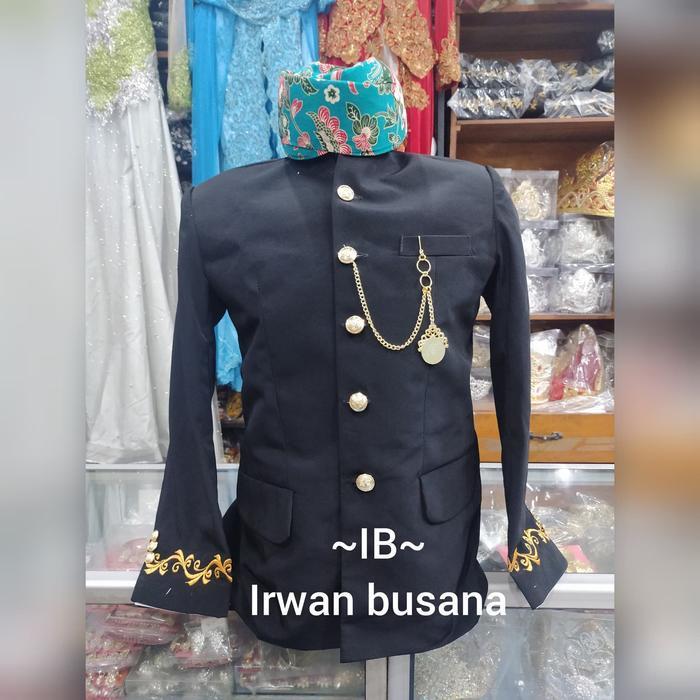 Beskap hitam bordir dewasa betawi + acc