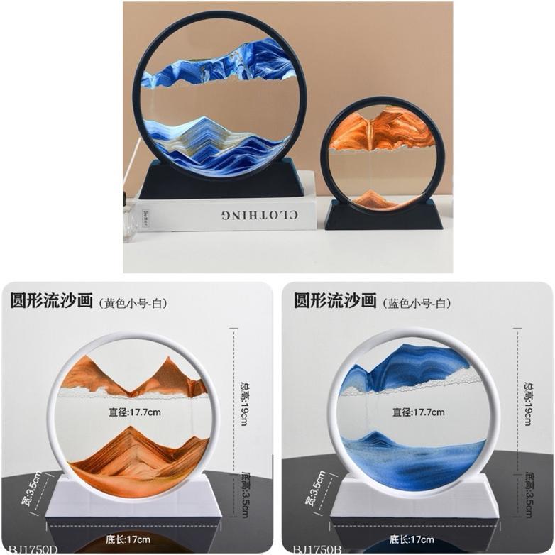 Ornament Pasir 3D Kaca Quick sand Painting  Jam Pasir Lukisan Painting Meja