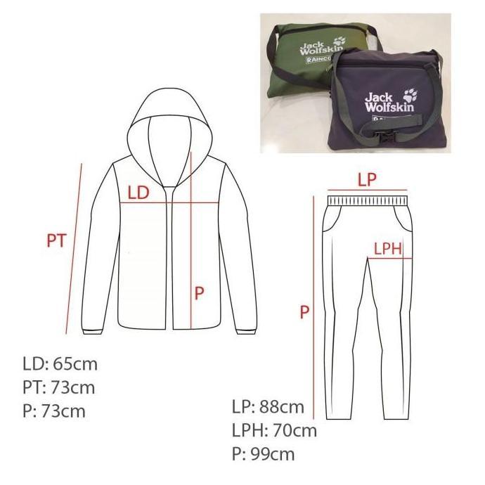Allthebest- Jas Hujan Setelan Jaket Celana Raincoat Jack Wolfskin
