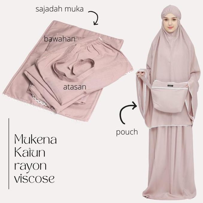 Mukena Dewasa Katun Rayon Viscose Polos Seas