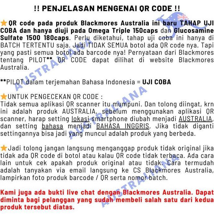 Lansungkirim- Blackmores Odourless Fish Oil 1000Mg 400 Capsules Omega3 Omega 3 1000 Mg Kapsul