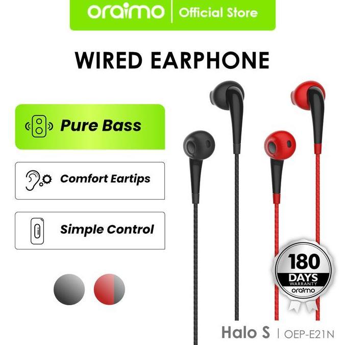 Bisakoya- Oraimo Wired Headset Earphone Universal 3.5Mm Jack 1.2 Meter Oep-E21N