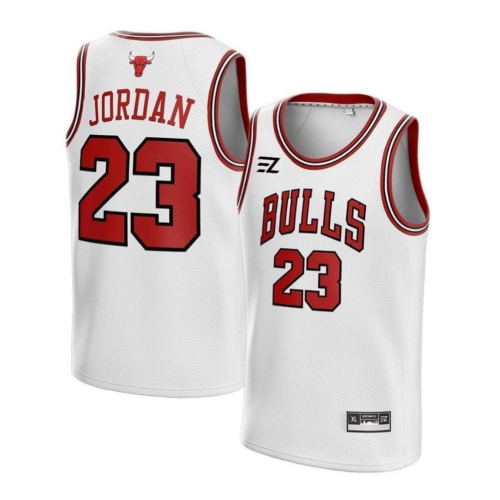 HOT DEALS [ORIGINAL] JERSEY JORDAN BULLS #23 PUTIH WHITE -SWINGMAN BOLA BASKET  BAJU KAOS T-SHIRT TS