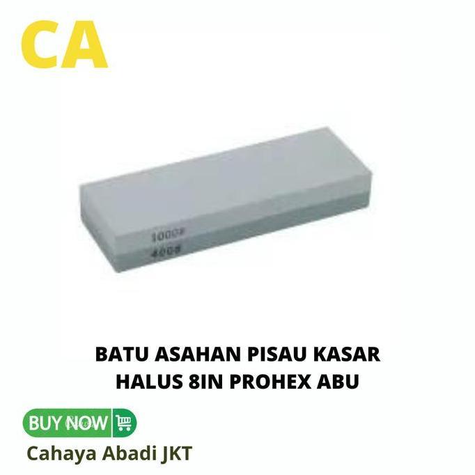 Whynot- Batu Asahan Pisau Kasar Halus 8In Prohex Abu 0530 015 Kotak Hitam