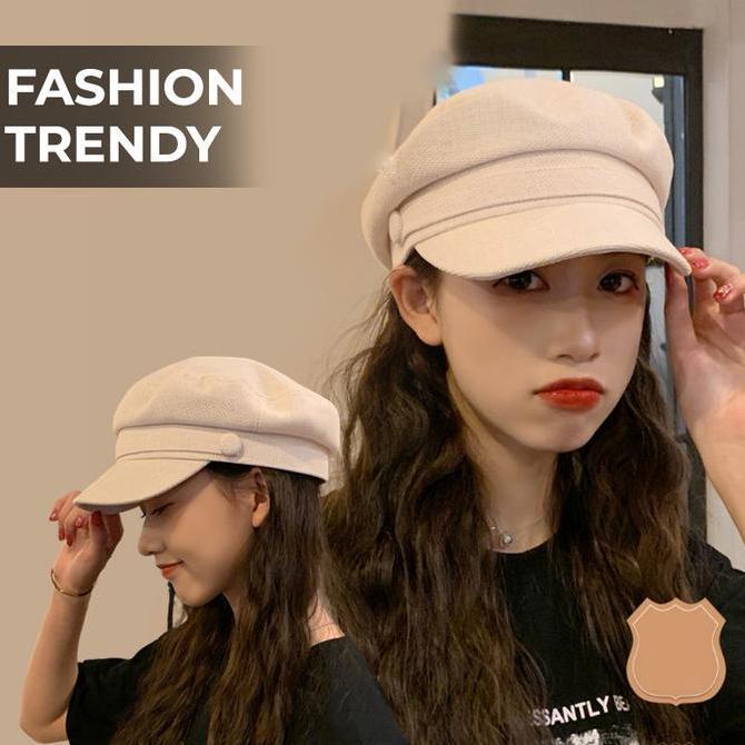 Papipapu- Topi Baret Hat Korea Pria Wanita Perempuan Dewasa Model Apolo Oktagonal Pelukis Outfit Gay