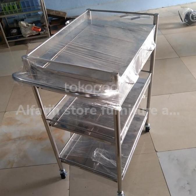 Trolley Instrument 3 rack laci stainless