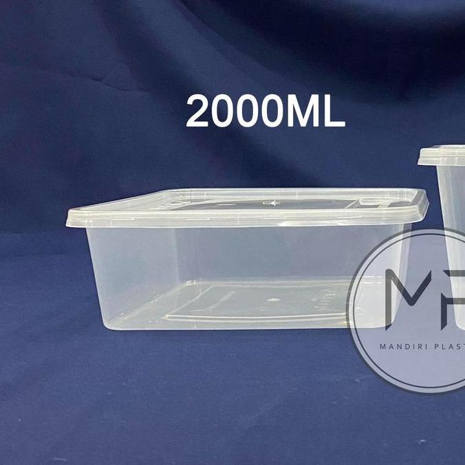 Langsungbisa- Thinwall Square Otk 2000 Cup Mika Oti Food Container Kotak Makan Persegi 2000Ml Kotak 