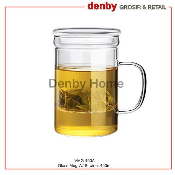 Gelas Mug Teh Saringan Kaca VMG