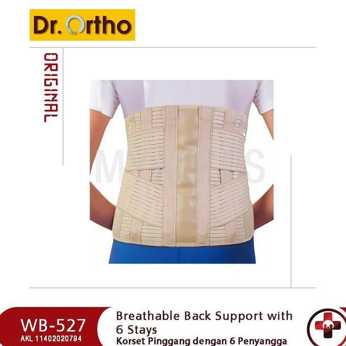 Sehatterus- Dr. Ortho Korset Pinggang Lumbar Support Wb-527 Dengan 6 Penyangga Bahan Bernapas Dan El