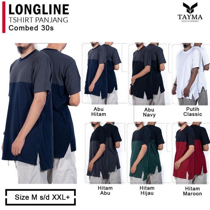 Bagusbanget- Baju Kaos Pria, Longline Pria, Kaos Kurta Lengan Pendek