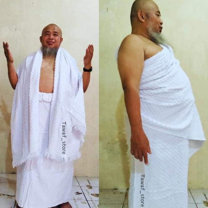 [Kain Ihram] Kain Ihram Dewasa Pria Jumbo / Kain Ihram Dan Haji / Perlengkapan Haji Dan Umroh Laki L