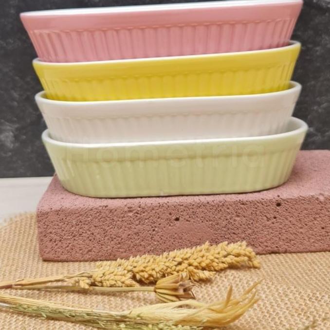 RAMEKIN BOWL OVAL TAHAN PANAS CERAMIC OVAL E RAMEKIN OVEN POLOS