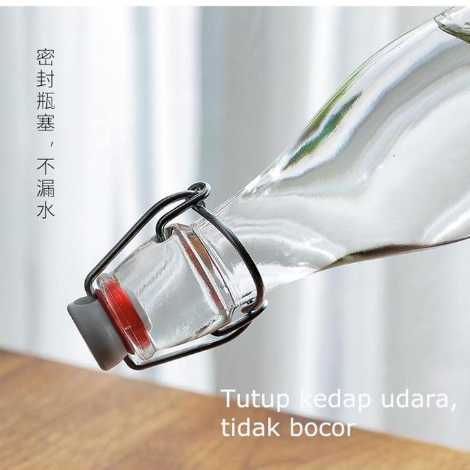 Botol Beling Kaca Tutup Kait Swing Lid Kedap Udara 1 Liter 250 ml