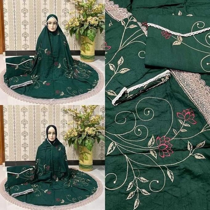 MUKENA DEWASA JUMBO RAYON BORDIR LADY MUKENA LADY BORDIR RAYON BALI