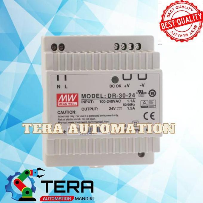 QUMORY DR30-24 DR-30-24 DR 30 24 AC DC Converter 24V DIN Switching Power READ