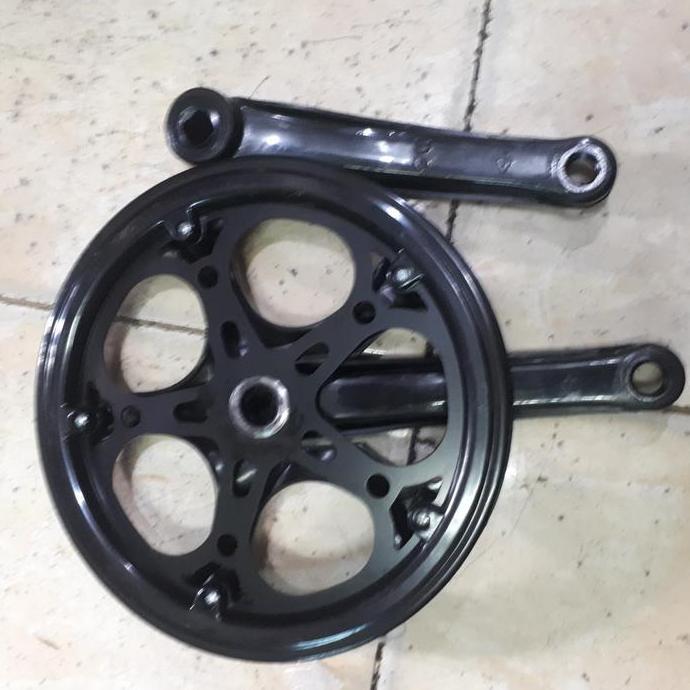 gir crankset crank set pacific 52T single speed cover hitam sepeda lipat folding