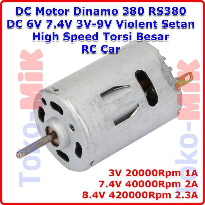 Dinamo DC Motor RS380 RS 380 DC 7.4V 4.2V 3V-9V High Speed RPM High Torque Mini RC Car Baterai Lithi