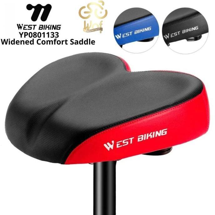 WEST BIKING 133 YP0801133 Sadel Jok Sepeda Listrik MTB Seli Lebar Empuk Fold Bicycle E Bike Seat Wid