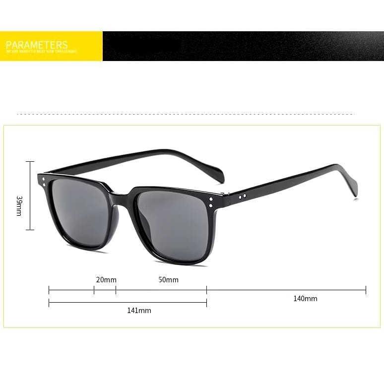 Original Kacamata Hitam Persegi Gaya Korea Retro Untuk Pria Dan Wanita Uv400 Sunglasses