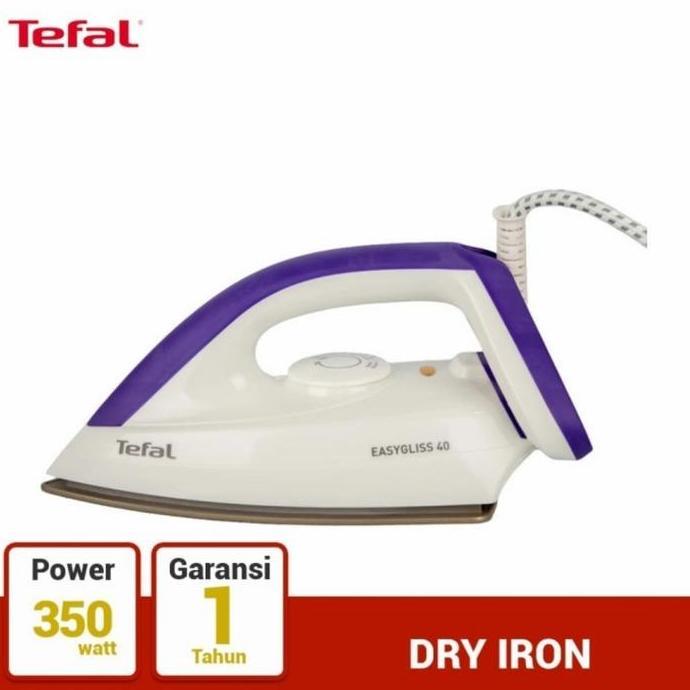 ZEZEXON Tefal Setrika anti lengket Easygliss Dry Iron FS4040 350W Easy Gliss
