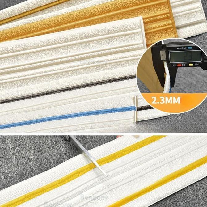 MIZIXSTORE 2.3 Meter Wallpaper List Border Foam Stiker List Dinding 3D Wallborder Wallpaper Foam Lis