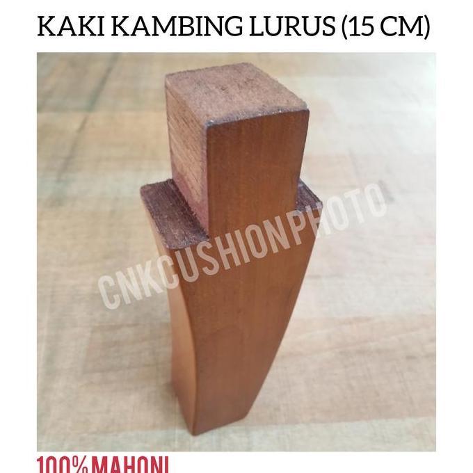 CAZANASHOP KAKI KAYU MAHONI UNTUK SOFA /KURSI / BANGKU - KAMBING LURUS ( 15 CM )