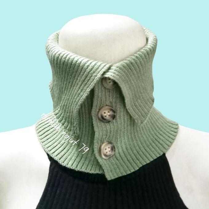 Kerah Palsu Fake Turtleneck Collar/kerah palsu wanita korea/kerah rajut wanita Ready