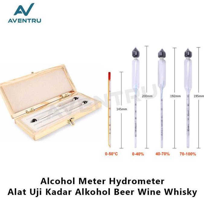 MOUWIZ Hydrometer Alcohol Meter Alkoholmeter Alat Uji Kadar Alkohol Beer Wine