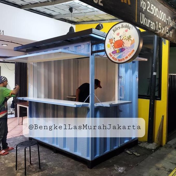 Terlaris Booth Semi Container / Gerobak Kontainer Knock Down 2X1.5X2