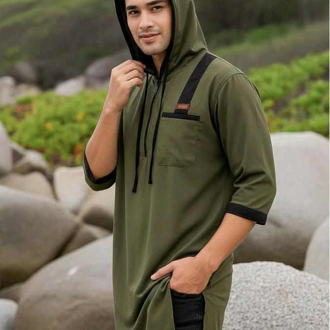 Koko Kurta Hoodie,koko Gaul,koko pakistan,koko melayu,Baju Muslim Pria Dewasa ,koko Model Terbaru,ba