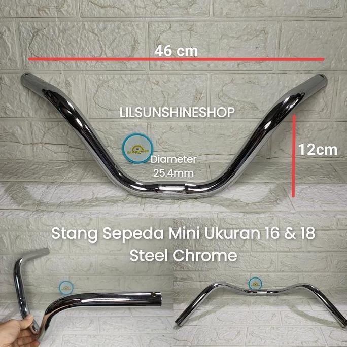 Stang Handlebar Sepeda Anak Perempuan CTB MINI 16 Dan 18 Steel Chrome