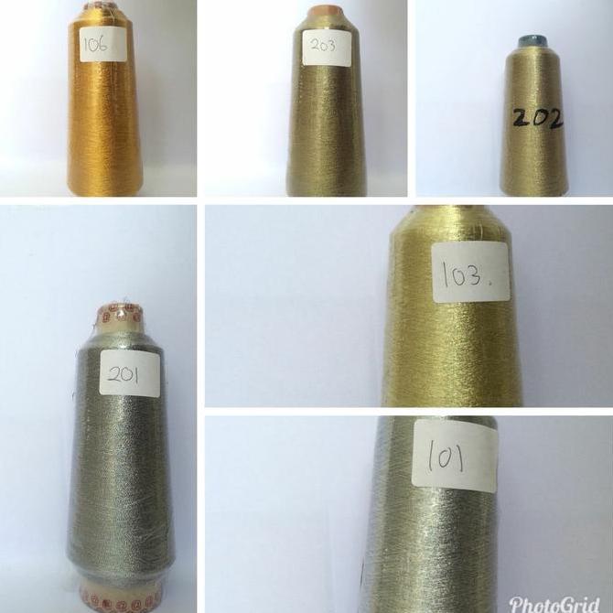 Ready Benang Metalik Bordir / Benang Kodok / Benang Bordir Emas / Benang Rayon Bordir 100 gram