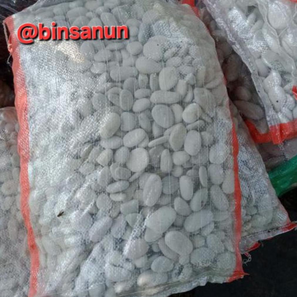 Batu hias 8 kg- batu koral putih kupang 1 karung-MAKSIMAL 1  KARUNG
