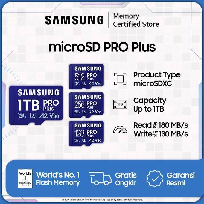 NEW Samsung microSD PRO Plus UHS-I - microSDXC - 128GB / 256GB / 512GB / 1TB