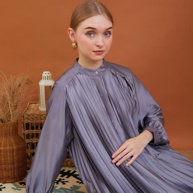 Jeddah Pleated Dress - Dress Plisket Jumbo By Haba