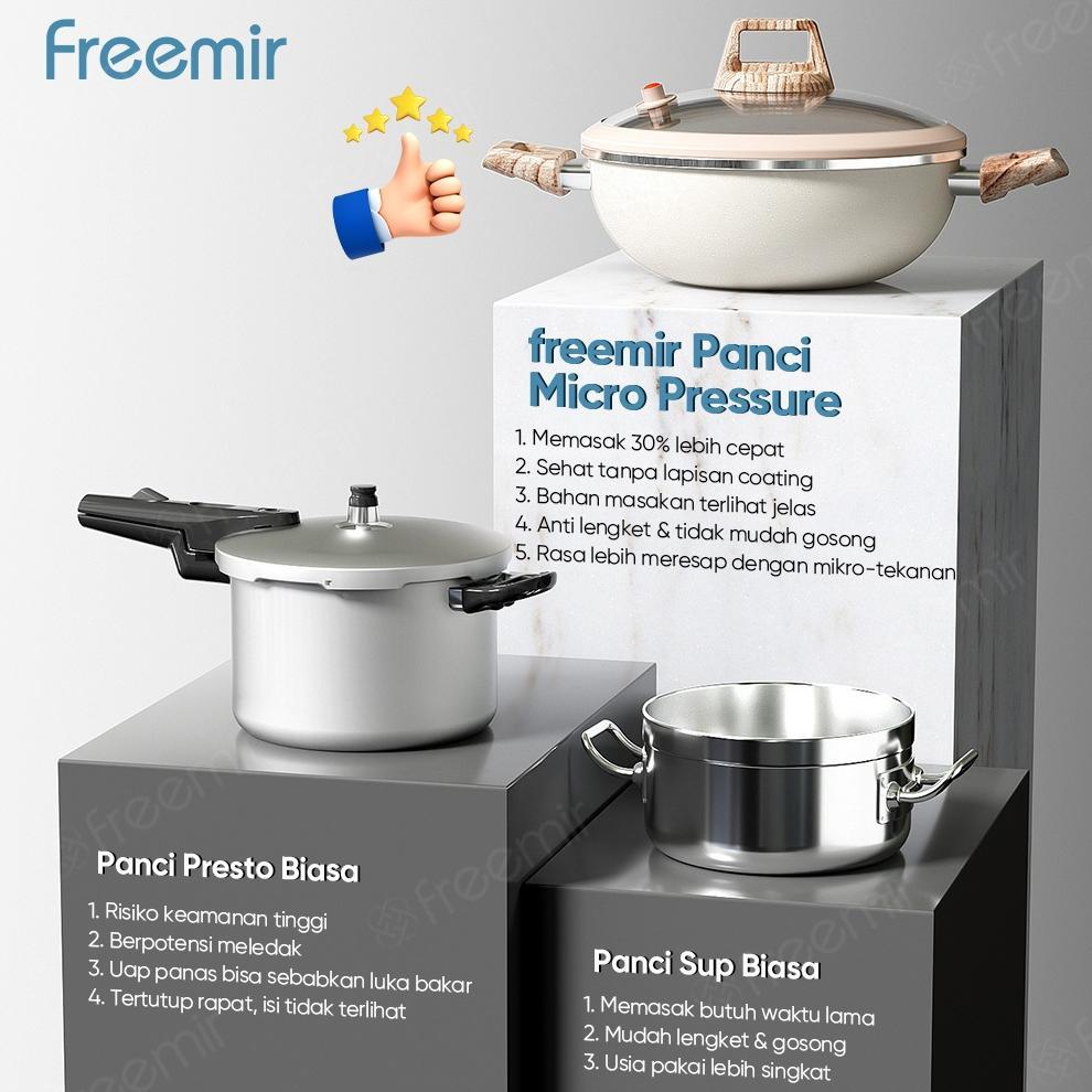 terbaru [official] freemir ibu rumah tangga mama muda micro-pressure kuali anti lengket beige/hitam 