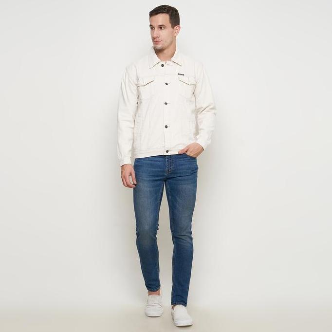 EMOLINE Denim Jacket - Jaket Jeans Pria Cream Ready