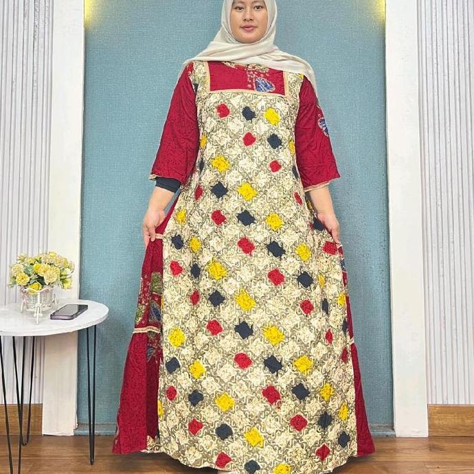 Sedres Rani Gamis Wanita Rayon Batik Premium Busui Friendly Model Kekinian Remaja Muslim Dewasa Kond