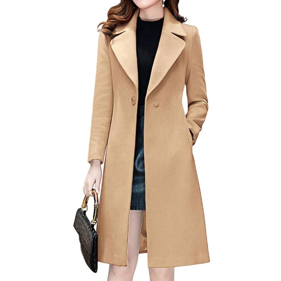 Best Sale Jas Panjang Wanita Korea Blazer Long Coat Wanita Musim Dingin Warna Merah Bahan Catun Flee