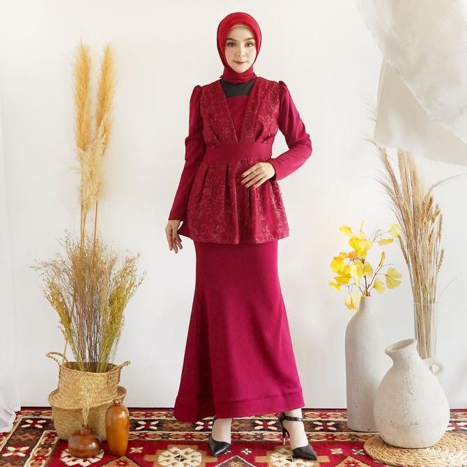 #209, gamis  duyung bahan scuba polos kombinasi tile bordir Maxi  Muslim  Mewah  Wanita Pesta Dress 