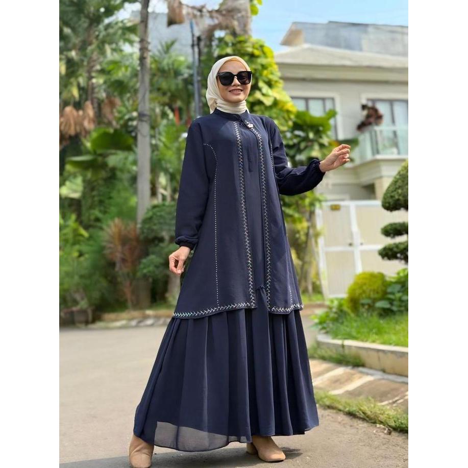 Dress NADIRA - Gamis Ceruty Babydoll Premium Bahan Nyaman & Lembut Desain Elegan Modern Cocok Sehari