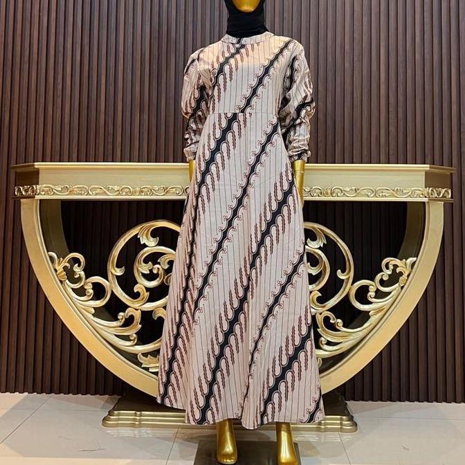 DRES BATIK SYAFA MOTIF PARANG KATUN MICRO PREMIUM Gamis Wanita