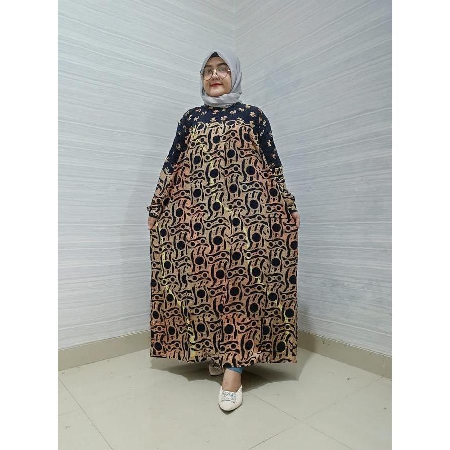 GAMIS BATIK JUMBO TALITHA LD 145 PB 135 motif Bunga Cantik Muslim Wanita Syari