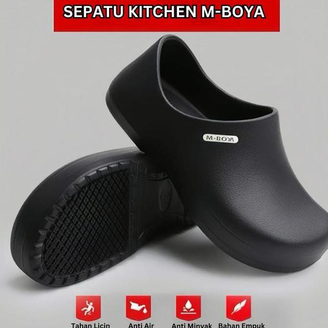 SEPATU KITCHEN ANTI-SLIP M-BOYA/CHEF SHOES M-BOYA ANTISLIP & TAHAN AIR UKURAN 36 DAN 45 terlaris