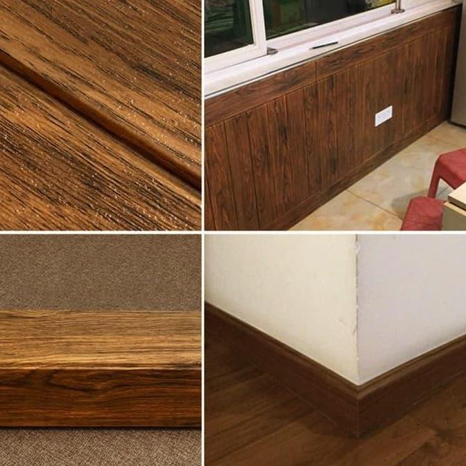 Foam 3D KAYU LIST WOOD Panel SPONS Wallpaper sticker dinding Original