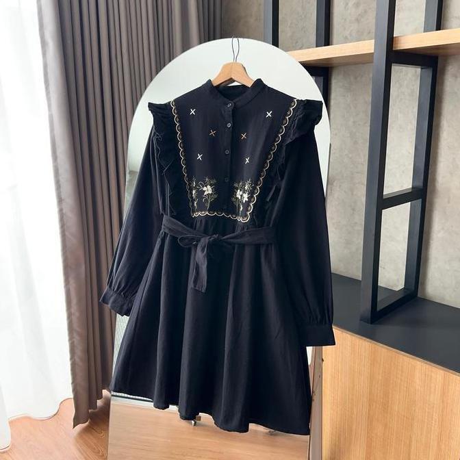 By.HANA 473 | Tunik Rempel Motif Bordir | Free Belt TM